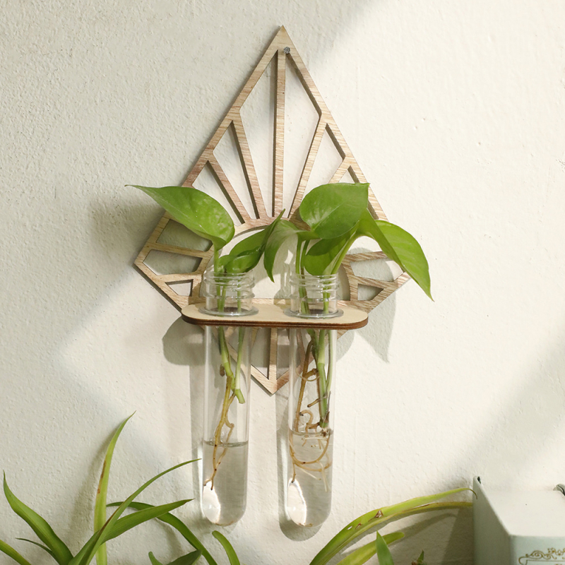 Amazon határokon átnyúló ventilátor fa üreges zöld rózsa kreatív növény hidroponikus váza otthoni faldekoráció nagykereskedelem