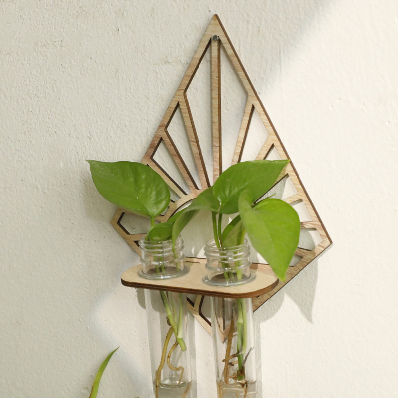 Amazon határokon átnyúló ventilátor fa üreges zöld rózsa kreatív növény hidroponikus váza otthoni faldekoráció nagykereskedelem