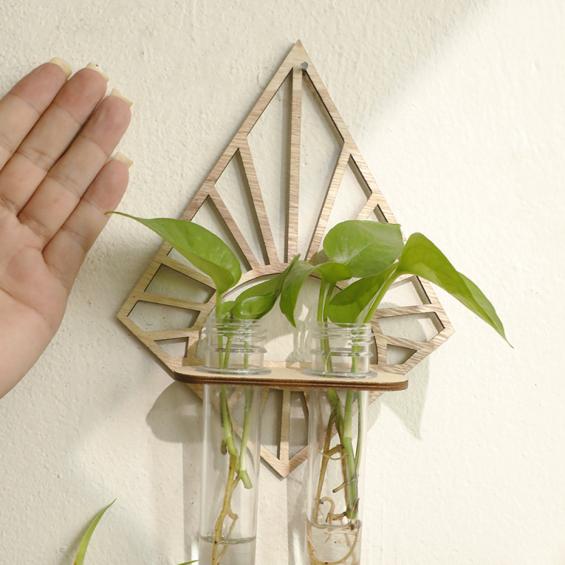 Amazon határokon átnyúló ventilátor fa üreges zöld rózsa kreatív növény hidroponikus váza otthoni faldekoráció nagykereskedelem