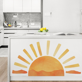 Νέα αυτοκόλλητα τοίχου με κινούμενα σχέδια και χειροποίητο ήλιο, διακοσμητικά αυτοκόλλητα τοίχου για παιδικό δωμάτιο, νηπιαγωγείο, τάξη παιδικής φροντίδας