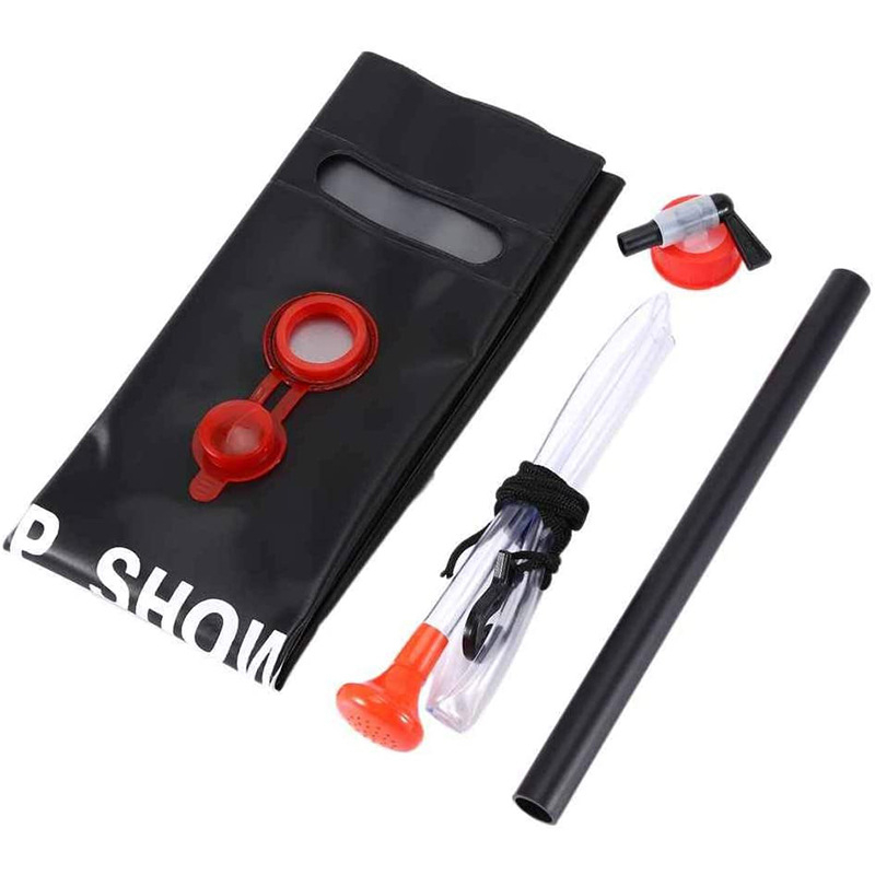 Kokkupandav päikeseenergial töötav vannikott, kaasaskantav 20L telkimiseks mõeldud PVC dušikott, must vannivee hoiukott