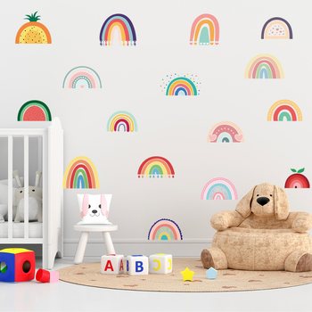 Διασυνοριακά νέα αυτοκόλλητα τοίχου με ουράνιο τόξο, αυτοκόλλητα διακόσμησης τοίχου για κοριτσίστικα υπνοδωμάτια Amazon ZC-391-075