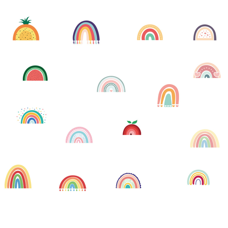 Нови трансгранични стикери за стена с дъга, декорация за стена за спалня за момичета, самозалепващи се стикери Amazon ZC-391-075