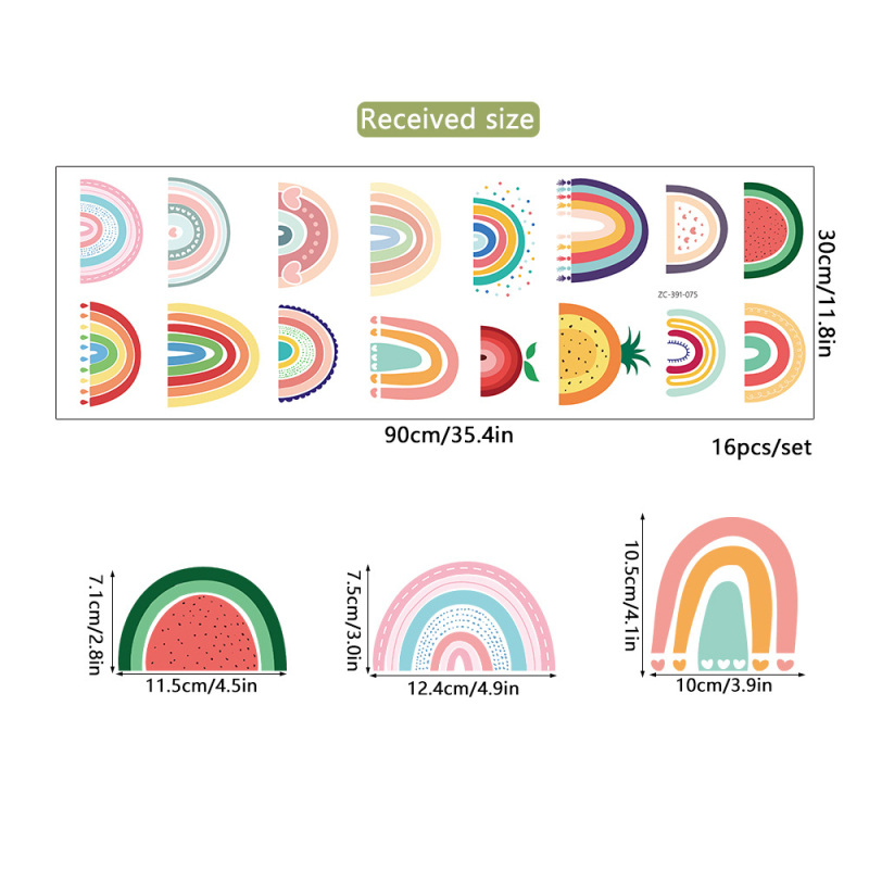Нови трансгранични стикери за стена с дъга, декорация за стена за спалня за момичета, самозалепващи се стикери Amazon ZC-391-075
