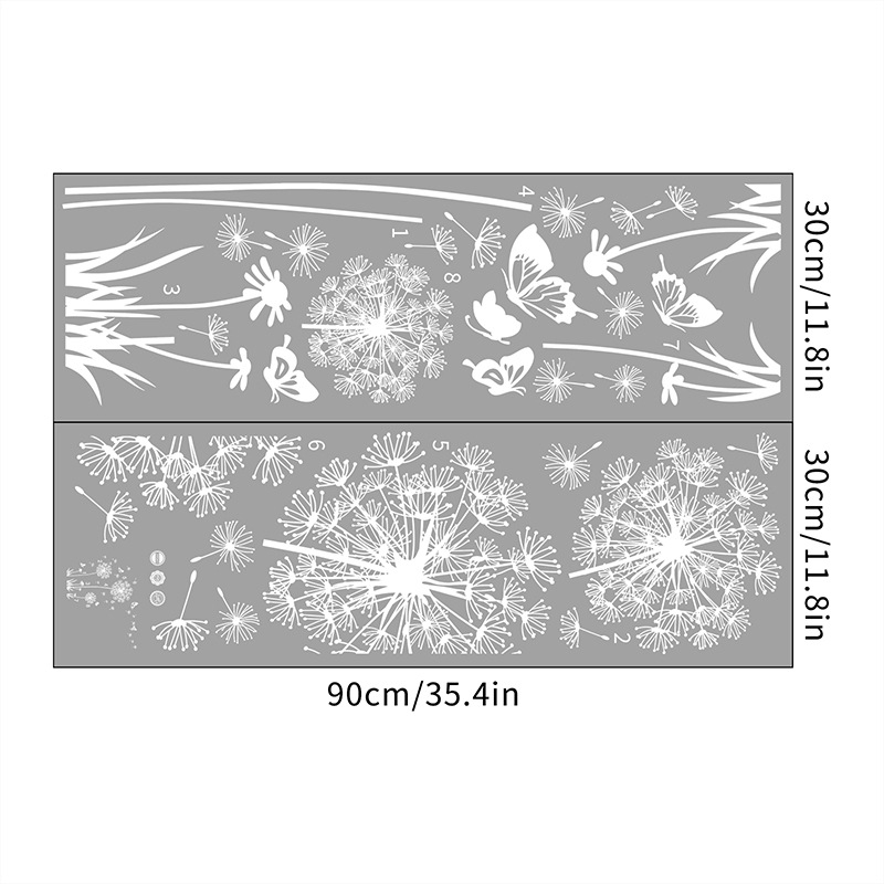 Lankang Autocolant de perete Ch39042Ab Păpădie albă Decorare casă Autoadeziv TV Canapea Fundal Decorare perete