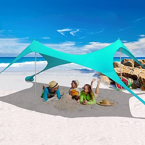 Kempingezéshez, piknikezéshez, nyújtható árnyékolós ponyva, horgászathoz, egyszerű pergola, hordozható, lycra strandsátor