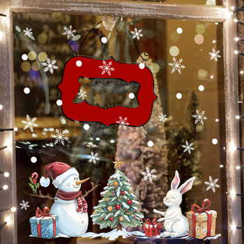 Fan Xi fun-b62 Χριστουγεννιάτικος Χιονάνθρωπος Χριστουγεννιάτικο Δέντρο Δώρο Γυάλινο Παράθυρο Διακόσμηση Σπιτιού Αυτοκόλλητο Παραθύρου UV