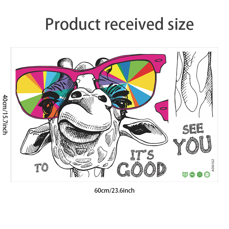 Uued kaelkirjakuga seinakleebised prillidega magamistoa, elutoa, kapi, kodu seina kaunistamise dekoratiivkleebised