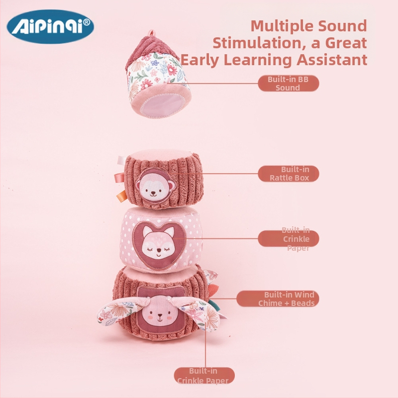 Naujo kūdikio bokšto stiklinė „Jenga“ edukacinis žaislas 0-1 metų amžiaus vaivorykštės bokštui intelektualinis žaislas