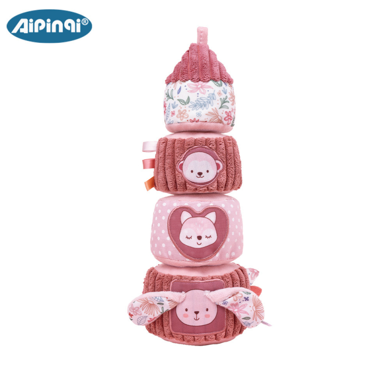 Naujo kūdikio bokšto stiklinė „Jenga“ edukacinis žaislas 0-1 metų amžiaus vaivorykštės bokštui intelektualinis žaislas