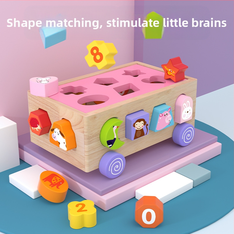 Puzle 1-3 ar pusi gadus veciem agrīnās izglītības puzle Smadzenes stimulējošas mazuļu rotaļlietas zēniem un meitenēm, mazu bērnu formu saskaņošanas klucīši