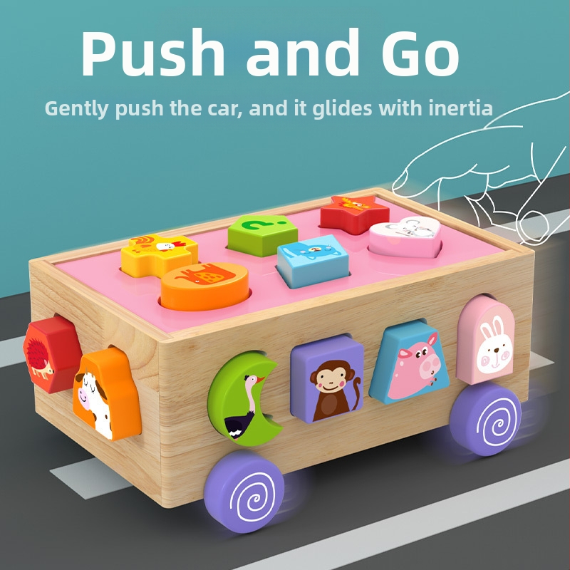 Пъзел за деца от 1 до 3 години и половина, пъзел за ранно образование, стимулиращи мозъка бебешки играчки за момчета и момичета, съвпадащи форми строителни блокове за малки деца