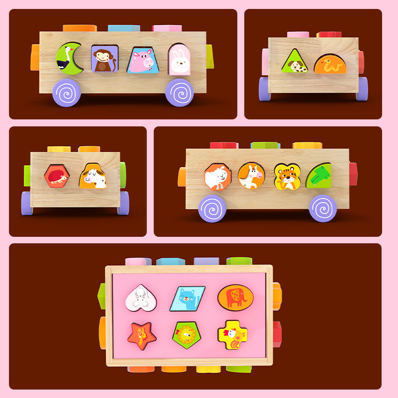 Puzle 1-3 ar pusi gadus veciem agrīnās izglītības puzle Smadzenes stimulējošas mazuļu rotaļlietas zēniem un meitenēm, mazu bērnu formu saskaņošanas klucīši