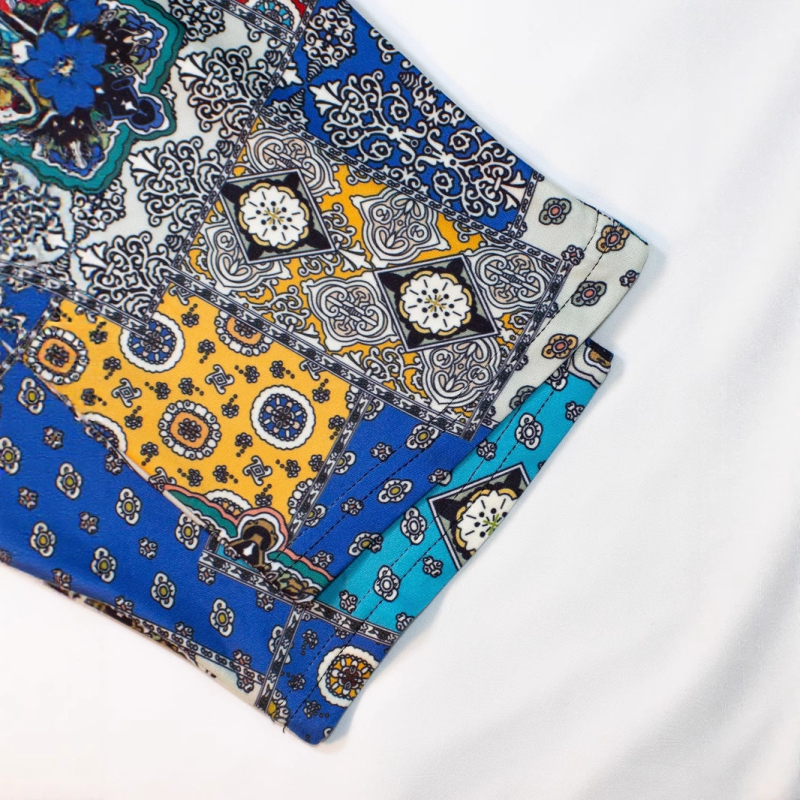 2025. aasta Euroopa ja Ameerika ekspordi Amazon Independent Station Supply etnilise stiili trükitud paeltega suurte naiste kolmeveerandvarrukatega T-särk