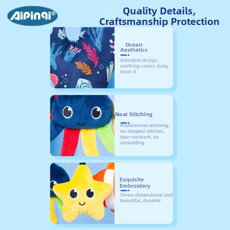 Aipinqi Новородено Океанско Бебешко Легло за Ранно Образование Висяща Играчка Бебешка Количка Висулка