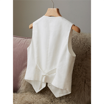 Beidao hobuse puuvillast ja kanepist vest naistele suvevest virnastatud poniklambriga 2024. aasta uus kevad- ja sügissuvi