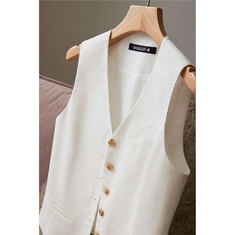 Beidao hobuse puuvillast ja kanepist vest naistele suvevest virnastatud poniklambriga 2024. aasta uus kevad- ja sügissuvi