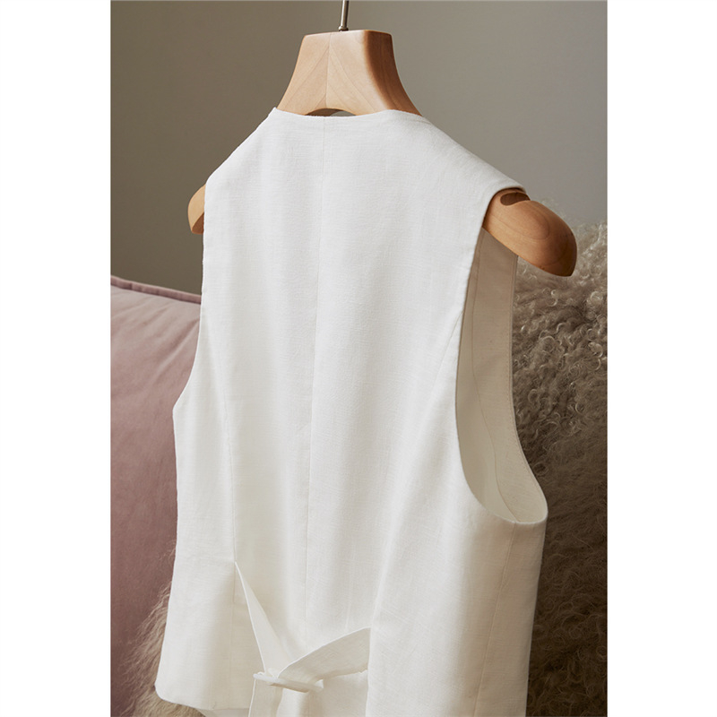 Beidao hobuse puuvillast ja kanepist vest naistele suvevest virnastatud poniklambriga 2024. aasta uus kevad- ja sügissuvi