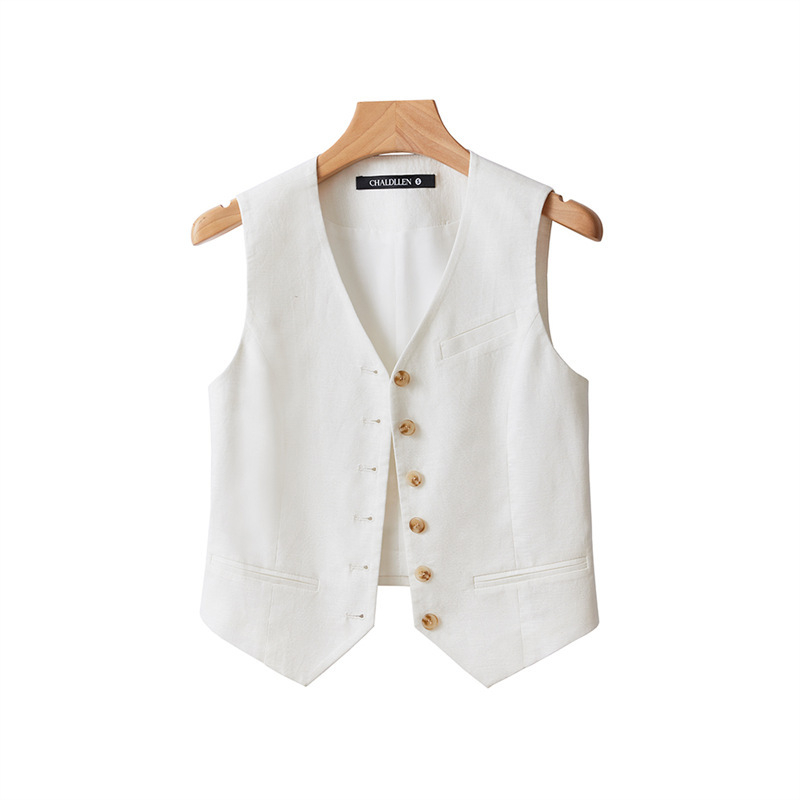 Beidao hobuse puuvillast ja kanepist vest naistele suvevest virnastatud poniklambriga 2024. aasta uus kevad- ja sügissuvi