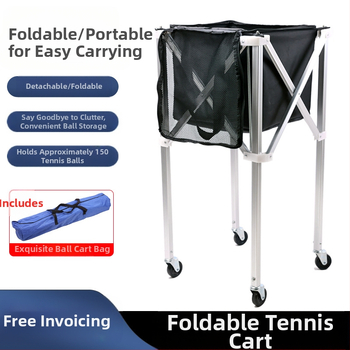 Kokkupandav alumiiniumisulamist tennisekäru mobiilne pallikorjamisraami hoiukott kaasaskantav suure mahutavusega pallikorjamisraam