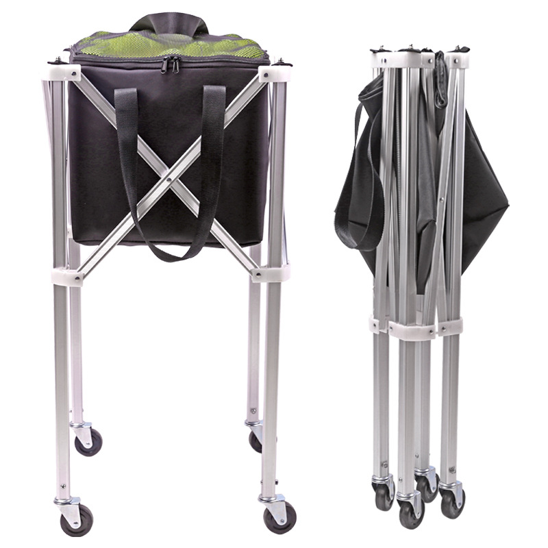 Kokkupandav alumiiniumisulamist tennisekäru mobiilne pallikorjamisraami hoiukott kaasaskantav suure mahutavusega pallikorjamisraam