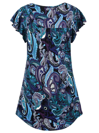 2024 Ευρωπαϊκό και Αμερικανικό Amazon άνοιξη, νέο άνετο casual στυλ φόρεμα με V λαιμόκοψη και κοντό μανίκι, κοντό print, γυναικείο