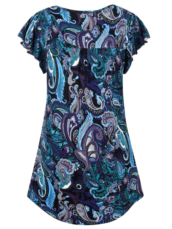 2024-es európai és amerikai Amazon tavaszi új, kényelmes, lezser stílusú, V-nyakú, rövid ujjú, rövid mintás női ruha.