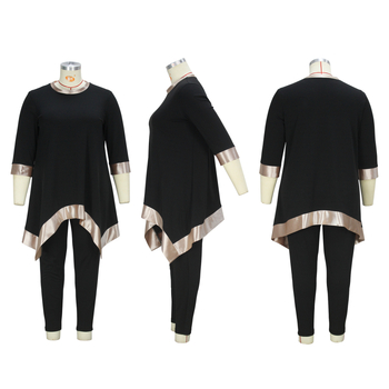 Piiriülesed Amazoni kevad- ja sügisesed naiste lahtised ebakorrapärased varrukatega õmblemisega ääred pluss-suuruses vabaaja püksid, ülikond