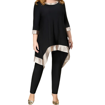 Piiriülesed Amazoni kevad- ja sügisesed naiste lahtised ebakorrapärased varrukatega õmblemisega ääred pluss-suuruses vabaaja püksid, ülikond