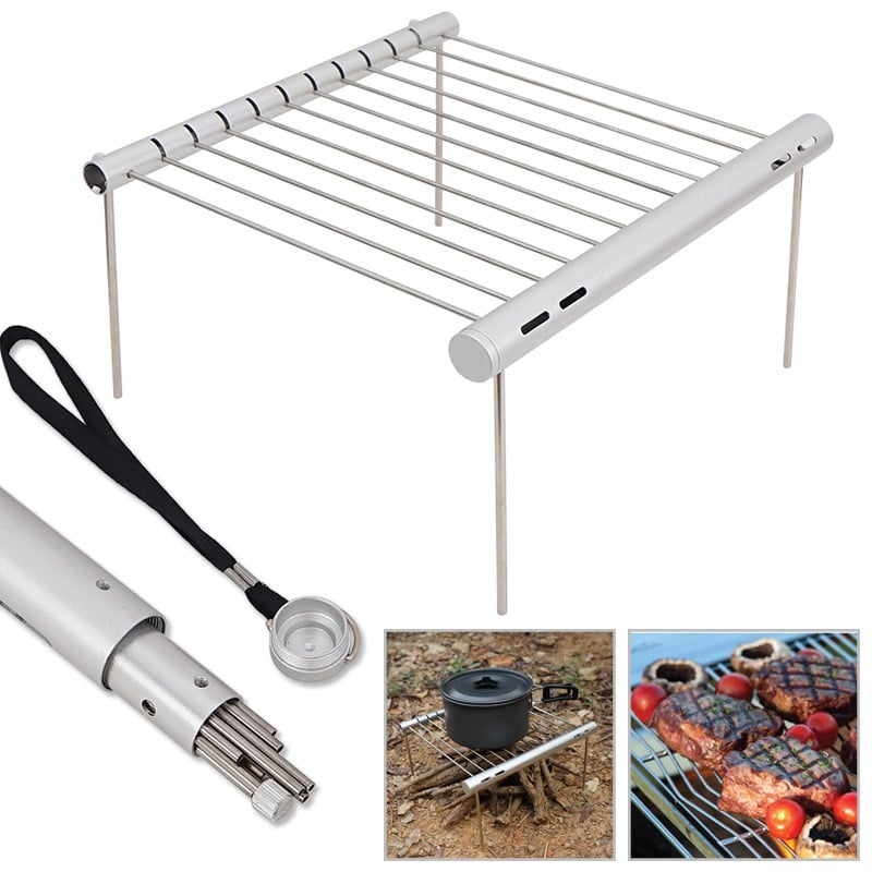 Kültéri rozsdamentes acélcső grill konzol hordozható tűzhely grill grill polc háztartási faszén szerelvény grill eszközök