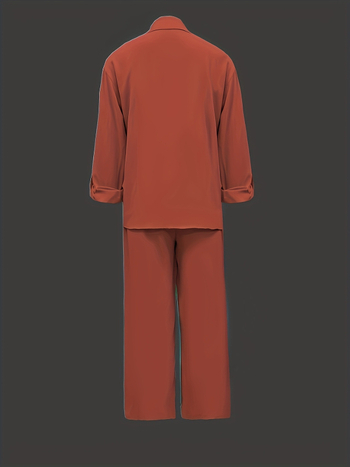 2025 Διασυνοριακό Νέο Ευρωπαϊκό και Αμερικανικό Νέο Γυναικείο Μονόχρωμο Casual Πουκάμισο και Παντελόνι Διασυνοριακό Dropshipping