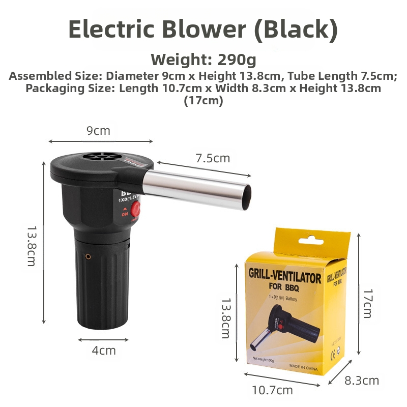 Piiriülene grilli elektriline puhur BBQ-põleti mini kaasaskantav föön telkimispikniku tuletööriist