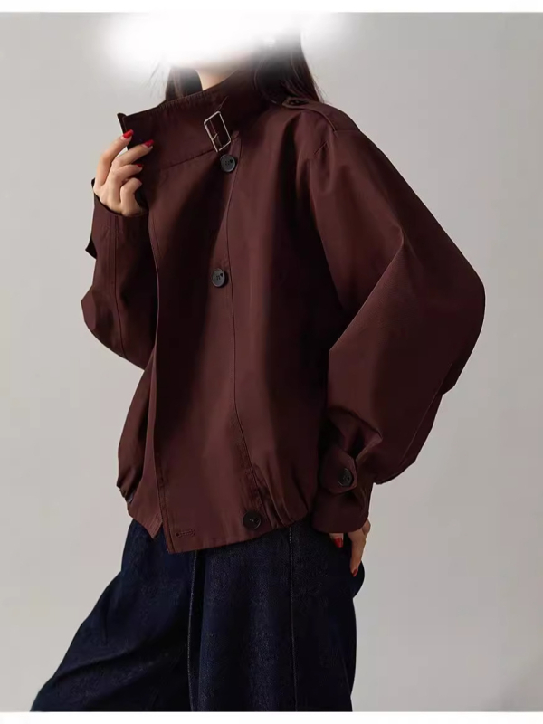 2024 őszi új érkezésű, könnyen kezelhető dzseki, széldzseki, rövid, rövid derekú galléros dzseki kis méretű nőknek