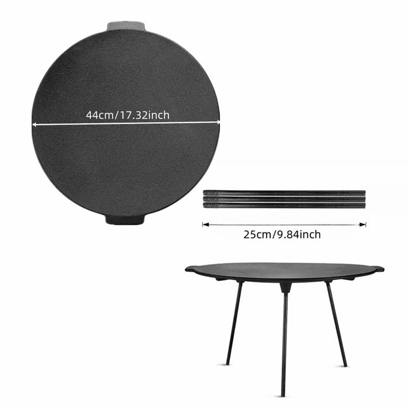 Kültéri kempingezéshez való grillsütő tálca, öntöttvas sütőtálca, kivehető sütőtálca, lapos aljú, nagy sütőtálca, öntöttvas, nagy serpenyő, kempingezéshez