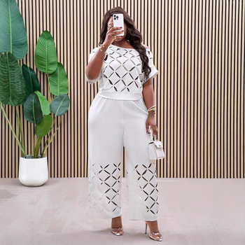 Ευρωπαϊκό και Αμερικανικό Amazon Cross-border 2025 Άνοιξη Νέο Κομψό Μονόχρωμο Casual Ασύμμετρο Κέντημα Ώμων Σετ 2 τεμαχίων