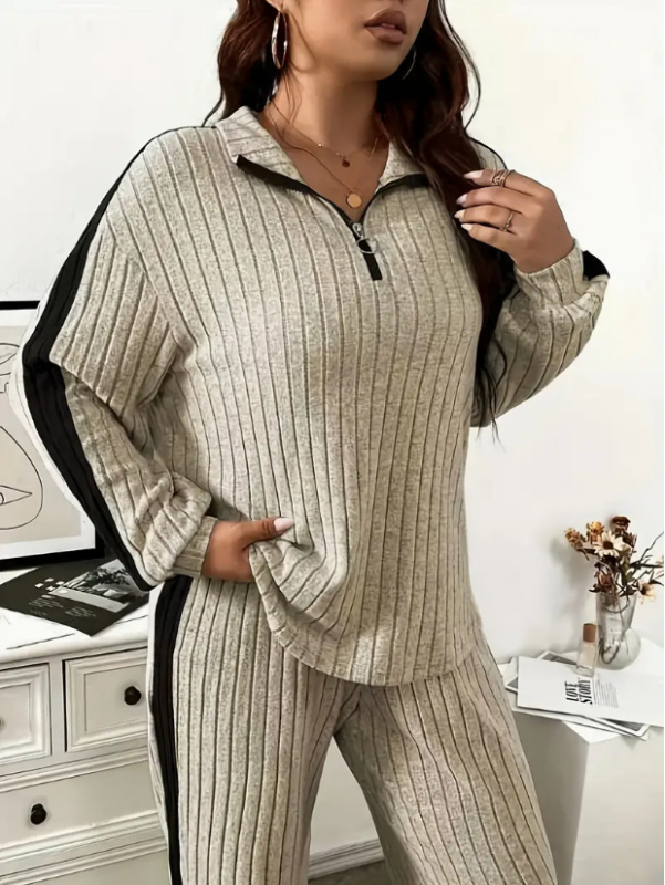 Európai, határokon átnyúló szabadidőruha, női 2024 őszi új, csúcskategóriás dizájnú, bő szárú, kétrészes nadrág, A38