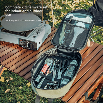 Σετ 12 τεμαχίων από ανοξείδωτο ατσάλι, φορητά επιτραπέζια σκεύη, εξοπλισμός κάμπινγκ, αυτόνομη περιήγηση, κάμπινγκ, πικνίκ