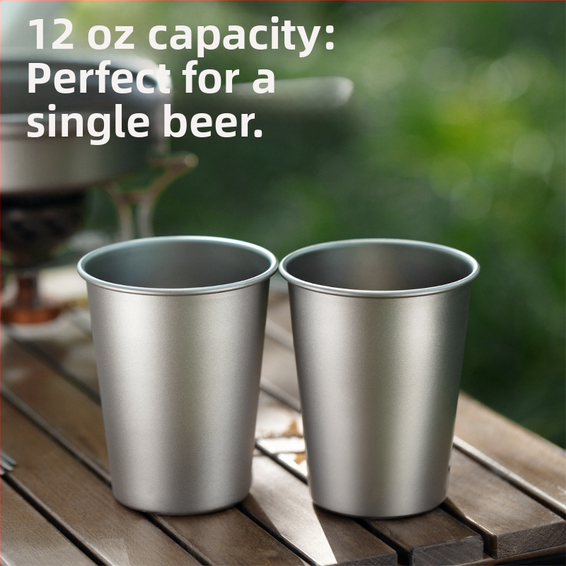 Čistý titánový pohár na pivo, vonkajší kempingový pohár na džús, jednovrstvový praktický pohár z titánovej zliatiny, proti pádu, pohár na studený nápoj