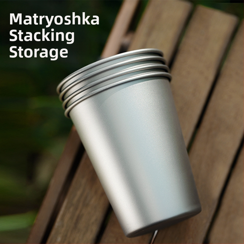 Čistý titánový pohár na pivo, vonkajší kempingový pohár na džús, jednovrstvový praktický pohár z titánovej zliatiny, proti pádu, pohár na studený nápoj