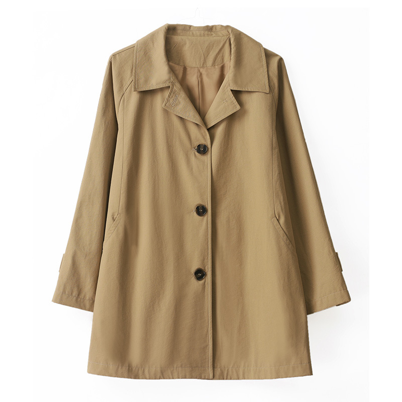 Női széldzseki 2024-es új Fat Mama középhosszú robbanások népszerű nagy méretű középkorú és idős alkalmi tavaszi és őszi vékony kabát