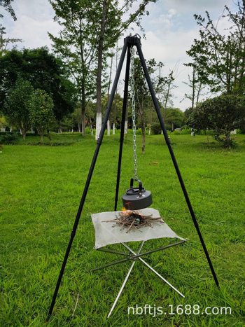 AIRKYE Erik välistingimustes kasutatav kämpingualus, kolme jalaga rippuv potialus, kolmeosaline teleskoopne kaasaskantav kolmeukseline kämpinguabiline