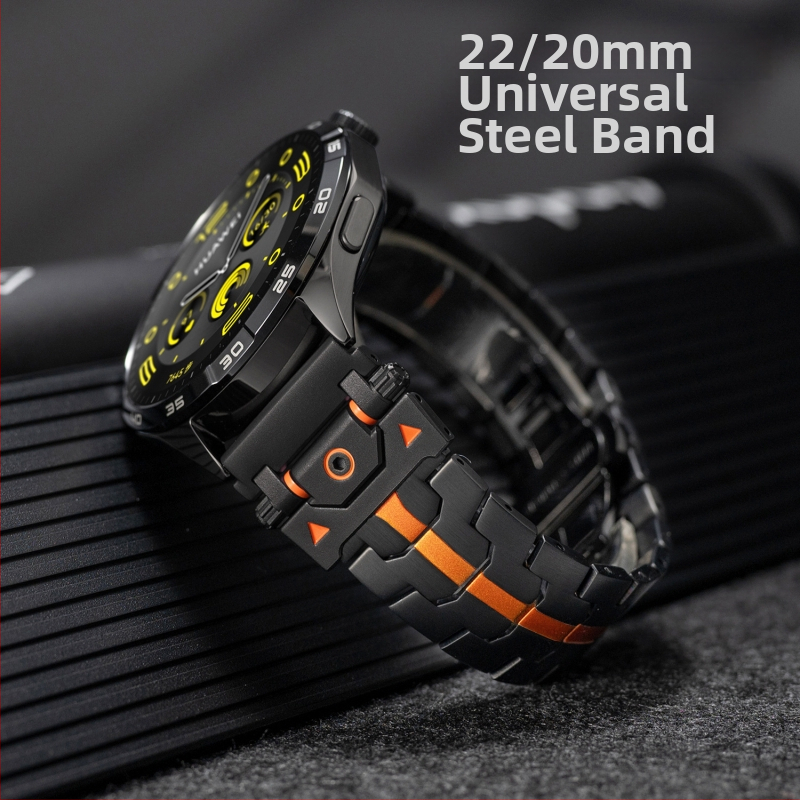 „Huawei GT5“ dirželis, skirtas „Watch4pro“, nerūdijančio plieno dirželis, „Iron Man Xiaomi“ metalinis dirželis, 22 mm dirželis