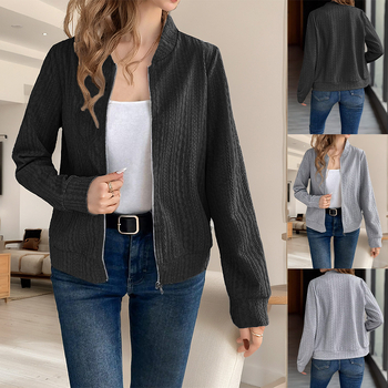 Φθινόπωρο και χειμώνας 2024 Ευρωπαϊκό και αμερικανικό διασυνοριακό εξωτερικό εμπόριο νέα Amazon wish γυναικεία κορυφαία μονόχρωμη μακρυμάνικη casual παλτό γυναικών