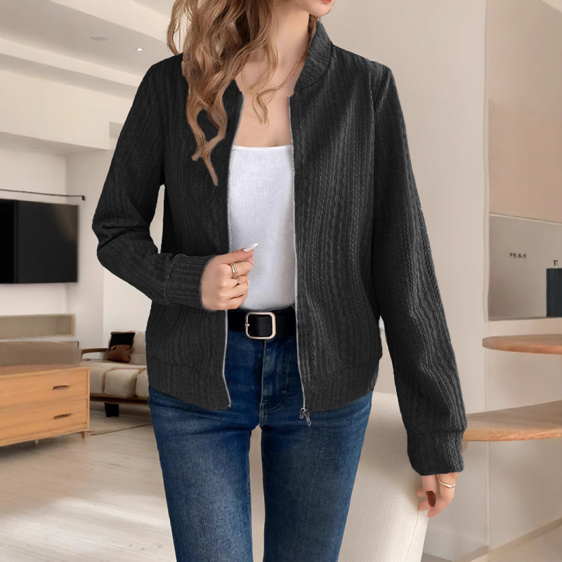 2024. aasta sügis-talv Euroopa ja Ameerika väliskaubanduse piiriülene uus Amazon Wish naiste ühevärviline pikkade varrukatega vabaaja mantel