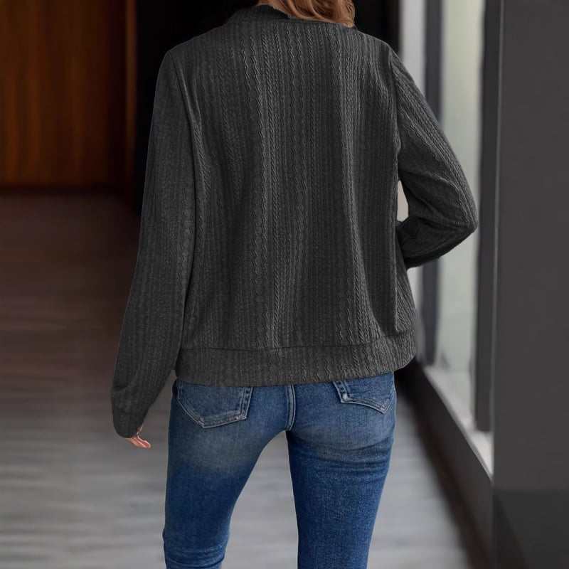 2024. aasta sügis-talv Euroopa ja Ameerika väliskaubanduse piiriülene uus Amazon Wish naiste ühevärviline pikkade varrukatega vabaaja mantel