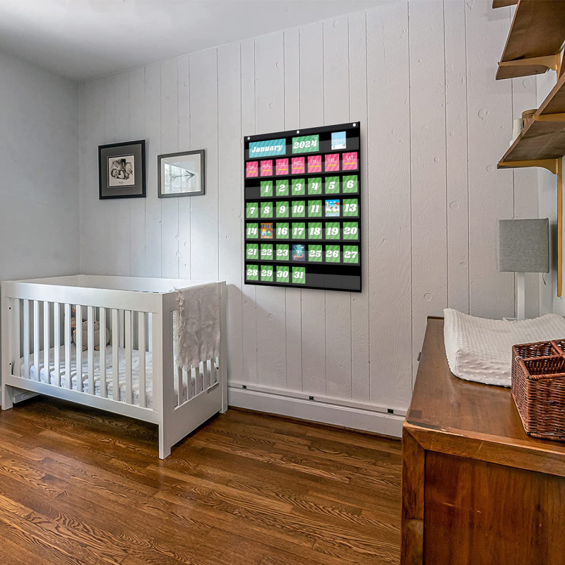 Горещо продаван календар на Amazon, календар за времето, годишен календар, карта за управление на времето, център за ранно образование, висяща чанта за карти