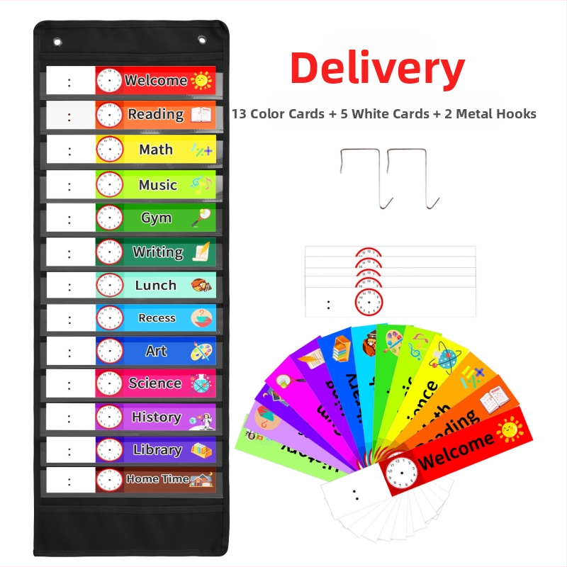 Горещо продаван календар на Amazon, календар за времето, годишен календар, карта за управление на времето, център за ранно образование, висяща чанта за карти