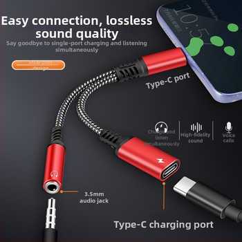 C tipo skaitmeninis adapteris 3,5 mm ausinių keitiklis mobiliojo telefono įkrovimui PD60W greito įkrovimo garso kabelis