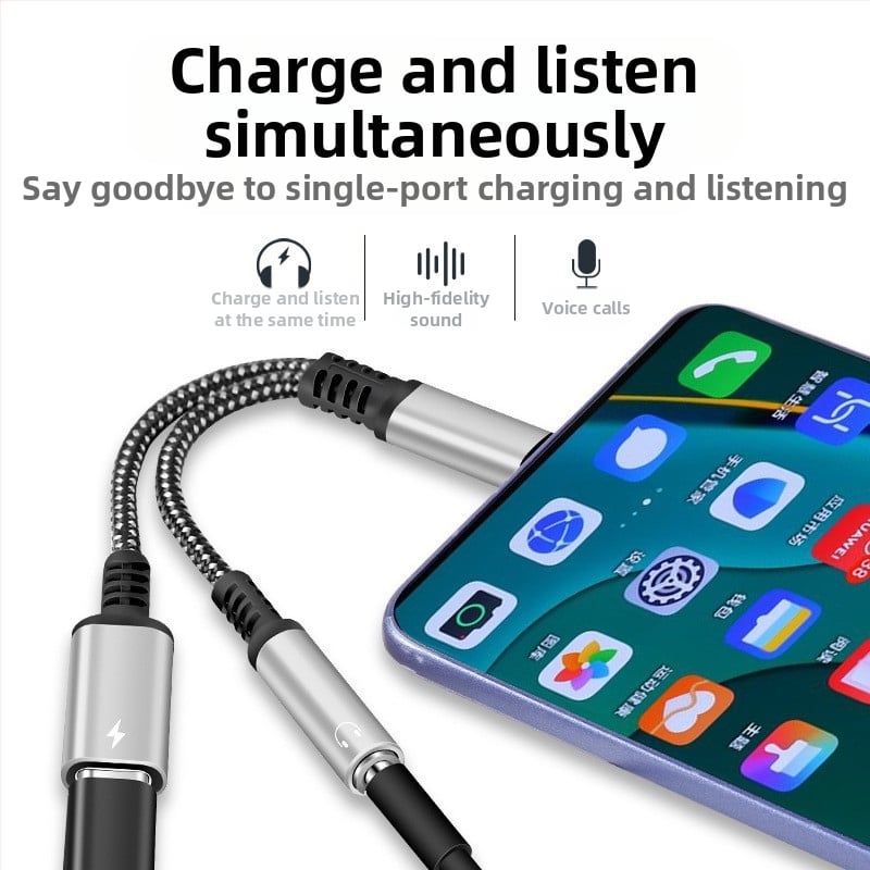 C tipo skaitmeninis adapteris 3,5 mm ausinių keitiklis mobiliojo telefono įkrovimui PD60W greito įkrovimo garso kabelis