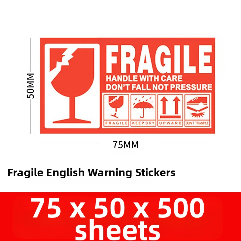 Habraste toodete silt habras hiina ja inglise keeles hoiatussilt kaetud paberist ekspresslogistika pakendi habras silt